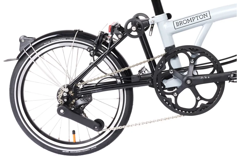 Brompton Electric P Line Explore 12 Speed Folding Bike 2024 in Lunar Ice-4